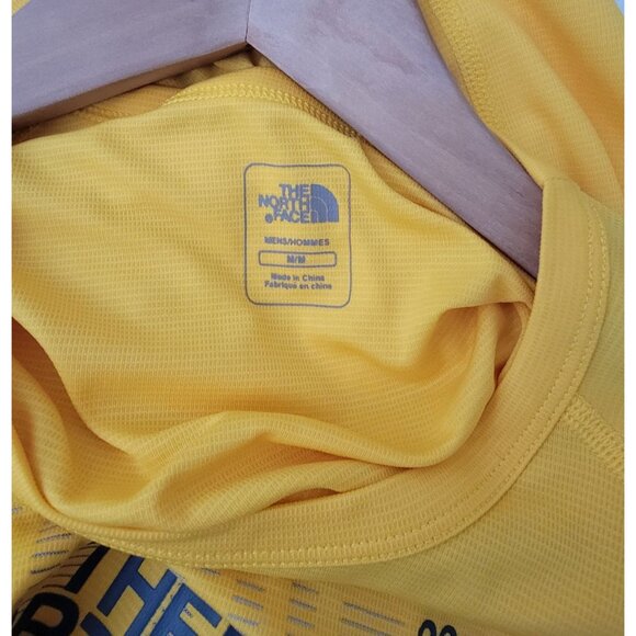 The North Face GO THE DISTANCE Yellow Short-Sleeve VaporWick T-Shirt Sz M - Picture 5 of 7